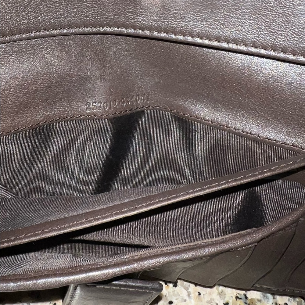 Gucci Brown Monogram Wallet with Gold Accents - Picture 5 of 10